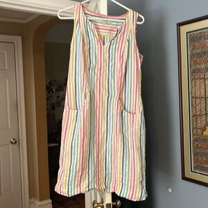 Striped Biden linen minidress